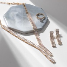 Set 3 objects: earrings, necklaces, ring 