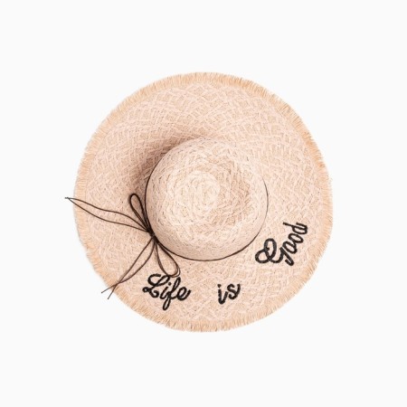 Women's hat "Life is good", size 54-56, light pink color-3