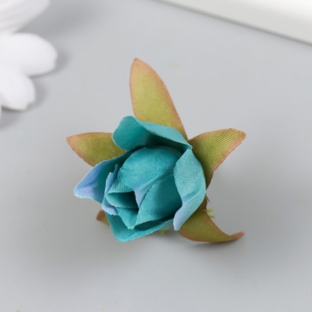 Budon on the leg for decoration "Rose Mondial" Blue 1.7x3 cm-1