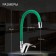 Kitchen mixer Zein Z2109, single -leaf, flexible spout, cartridge 40 mm, green/chromium