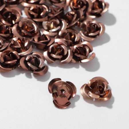 Busina "rose", set of 30 pcs., 12 mm, brown color-1