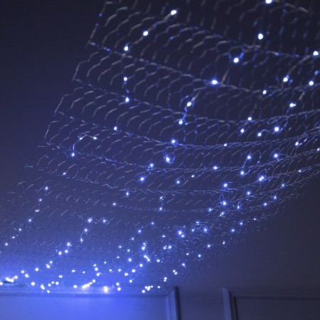Girland "Star Sky" 1 × 5 m dew, IP44, UMS, silver thread, 300 LED, glow white-1