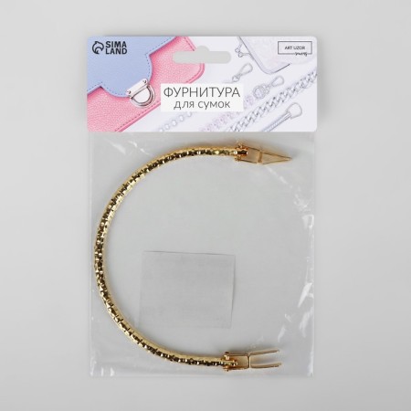 Handle for the bag "Reflected frame", metal, for a puncture, 13 × 9 cm, gold color-6