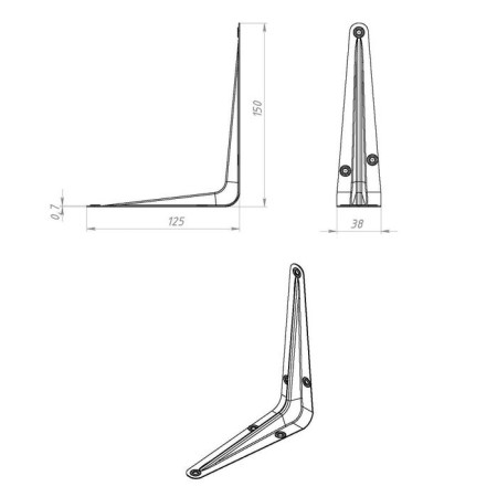 Bracket 125x150, zinc, 40 pcs-2