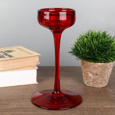 Glass "Glass" Glass Creck "Red Set 3 pcs H- 20, 23, 26x8x8 cm-3