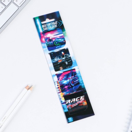 Magnetic bookmarks in a postcard, 4 pcs "Machine"-1