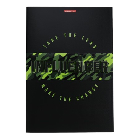 Notebook A4, 96 sheets in the cage "Influencer", cover coated cardboard, selective UV-lak, unit 60 g/m2, 3 types of mix-2