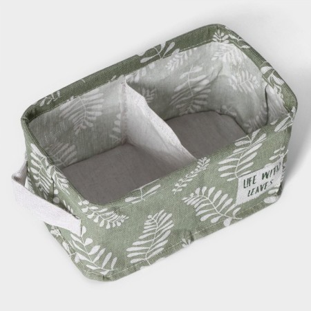 Organizer for linen Dalyan Leaves, 2 cells, 22 × 13 × 11 cm, green color-2