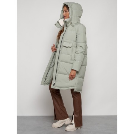 Coat insulated winter female, size 44, color light green-20