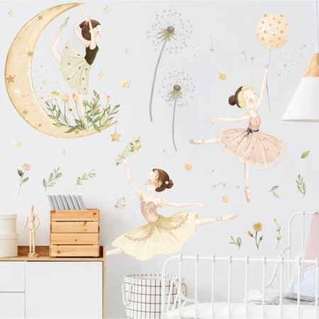 Sticker Plastic Interior color "Ballerin and dandelions" 30x90 cm set 2 sheets