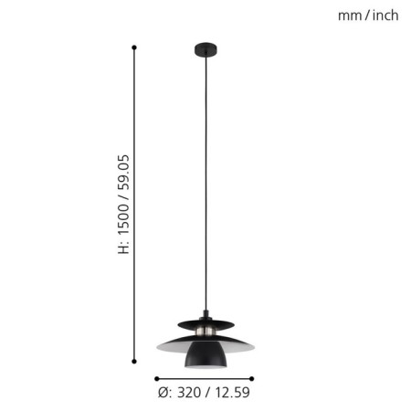 Brenda 1x40W chandelier E27-1