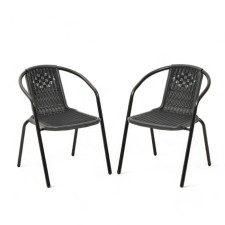 Set of garden furniture: 2 chairs 53 x 61 x 73 cm, frame 24 x 0.8 mm, up to 100 kg, gray