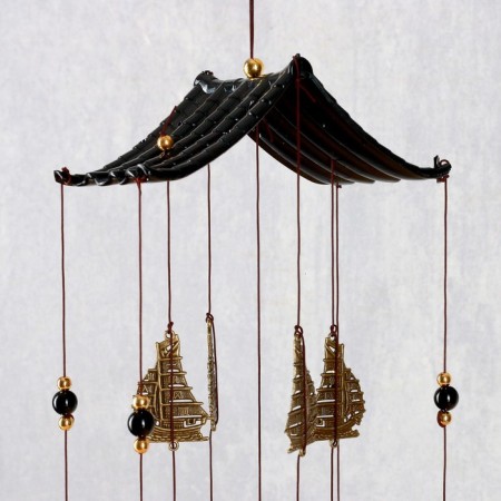 Music of wind metal "ships" 8 bells 60 cm-1