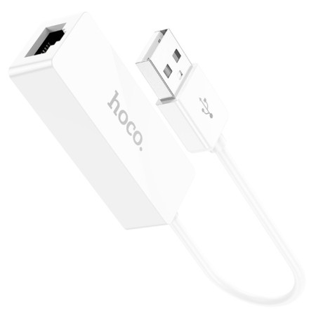 Adapter Hoco UA22, USB -A - Ethernet (100 MB), 15 cm, white-2
