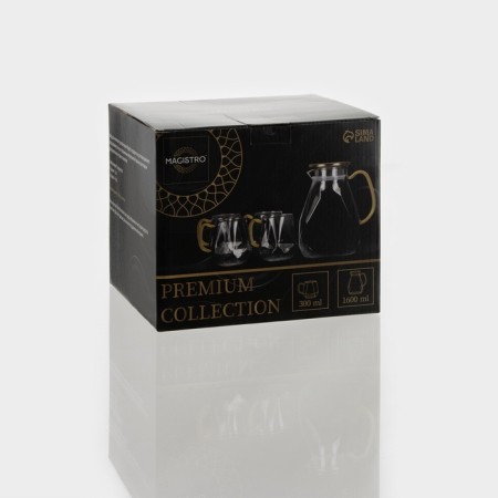 Set for drinks made of glass Magistro "Ice", 5 items: jug 1.6 liters, 4 circles 300 ml-11