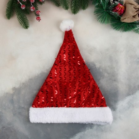 New Year's cap "Shine shine" 30x38 cm, red