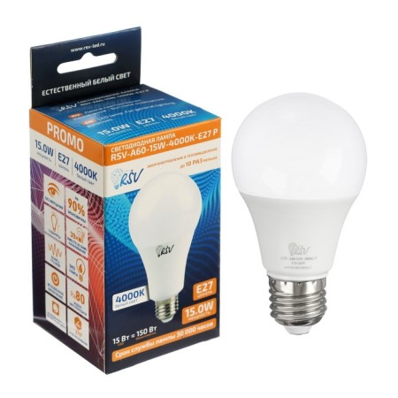 RSV-A60-15W-4000K-E27 P LED lamp