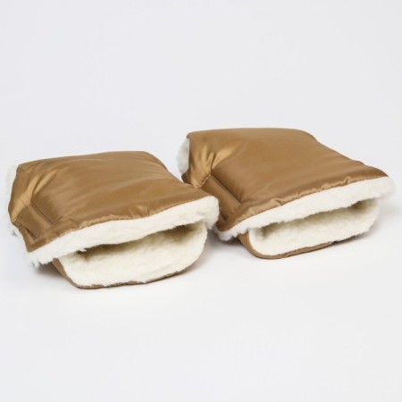 Mittens-Mufts on the handle of the stroller, 2 pcs., Beige color-2