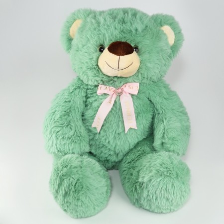 Soft toy "Bear", with a bow, 80 cm, green color