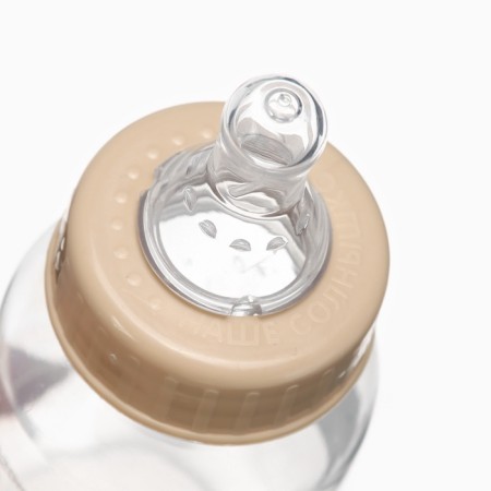 A set of bottles for feeding "Forest animals" 150 and 250 ml, straight, beige color-10
