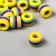 Beads for creativity plastic "Striped cylinder with yellow" set of 20 pcs 1x1.2x1.2 cm