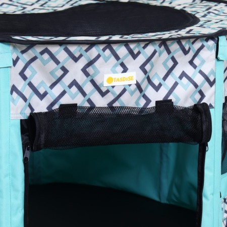 An animal aviary, a tent with a pattern, round, 110 x 55 cm, blue-3
