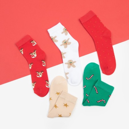 Набор новогодних женских носков KAFTAN "Marry xmas" р. 36-39 (23-25 см), 5 пар-1