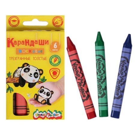 Locks wax 6 colors, "kalyaka-small", three-sided