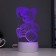 Touchscreen lamp "Bear in a hat" LED 7 USB colors/from white batteries