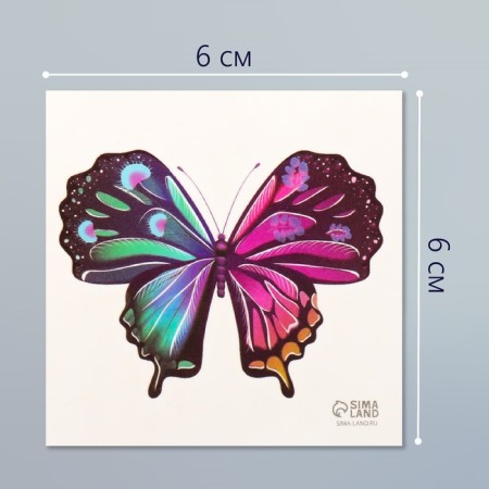 Tattoo on the body color "Color butterfly" 6x6 cm-1