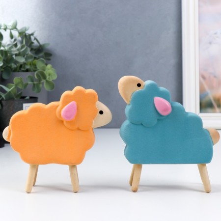 Souvenir ceramics "lamb" set 2 pcs 10.8x3.6x11.3 cm 11.5x3.7x10.2 cm