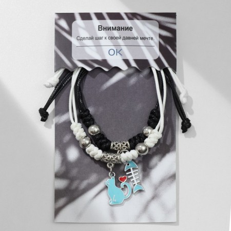 Bracelets "Demetrons" cat with a fish, color, 7 cm-3