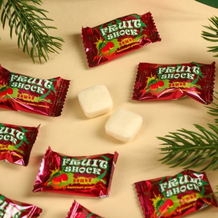 New Year! Chewing gum, acidic "New Year: behaved like rubbish", taste: cherry, 50 g.-1