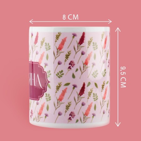 Ceramic mug "Tatyana" classics, 320 ml, pink color-1