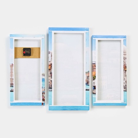Carty clock is wall-mounted, modular "Venice", silent, 60 x 80 cm, triptych-2