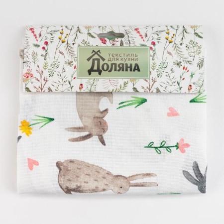 Apron Dolyana "Fluffy Bunnies" 60x70 cm, 100% cotton, 164 g/m2-4