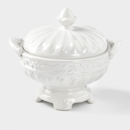 Ceramic "Vintage" candy, 300 ml, white color