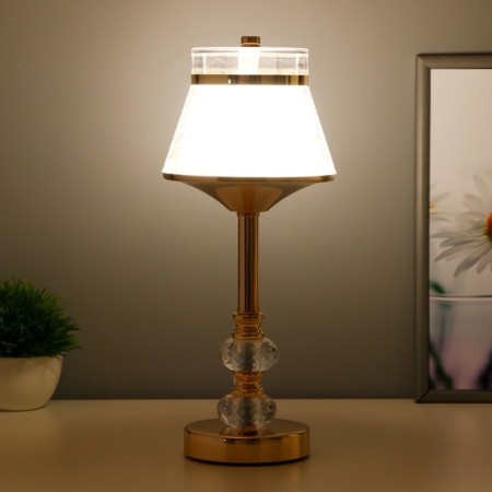 Table lamp sensory "Gaddy" LED 3W 3000-6000K USB AKB Dimmer gold 14x14x36 cm-1