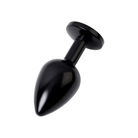 Anal plug with the Toyfa Metal rhinestone, black, ruby, 8.2 cm, d = 3.4 cm-2