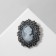 Brooch "Kame" in pearls, gray color in black silver