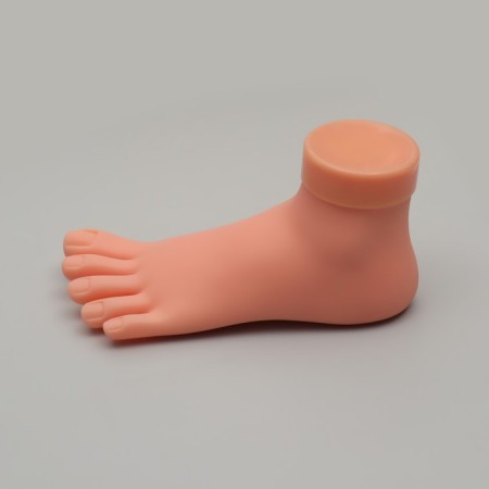 Training foot for pedicure, with bending fingers, beige color-5