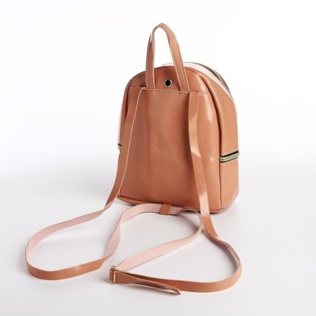 Open-ryczak-mini made of artificial leather with a zipper, powder color-2