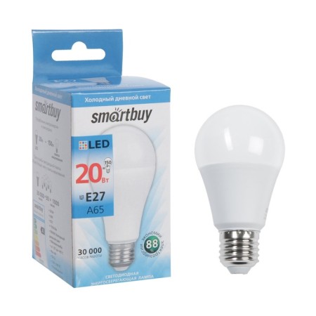 Smartbuy, E27, A65, 20 W, 6000 K, Cold White Light lamp