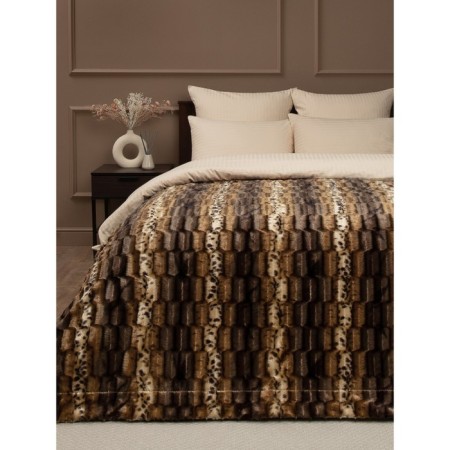 Buenas noches blanket, size 220x240 cm, beige color-1