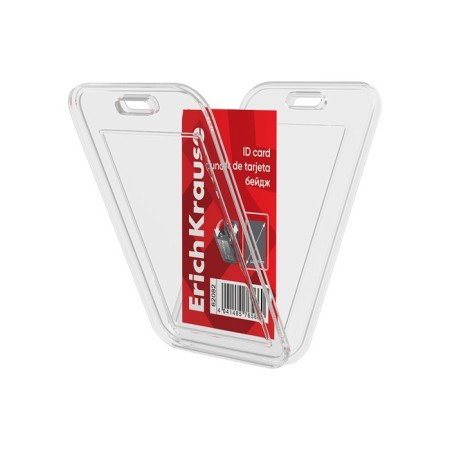 Badge vertical 54 x 85 mm, erichkrause book, transparent case, textile tape, mix color-5
