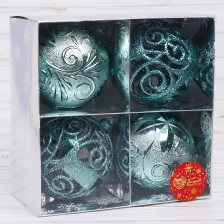 Set of balls plastic D-10 cm, 4 pcs "Festival" Green-1