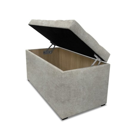 Puff with a lid and weighting, 800 × 400 × 420 mm, Dakota velor, Ivory color-1