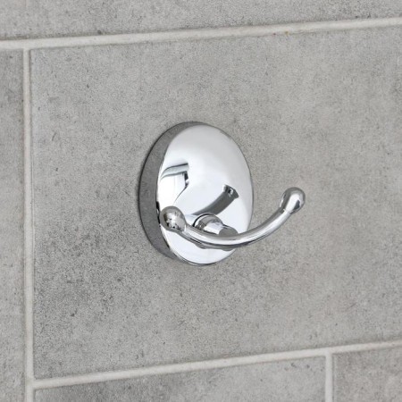 Wall hook, double accoona a11001-2, chromium color