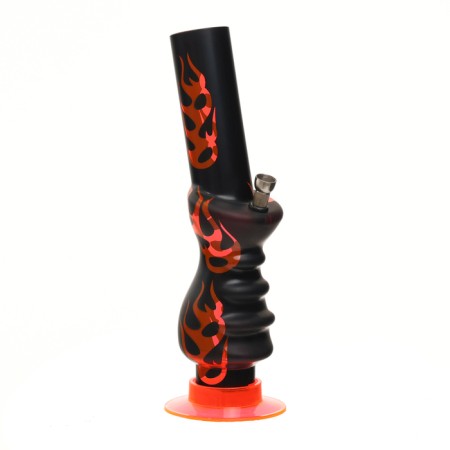 Bong, H-32 cm, "Flame", acrylic, orange-1
