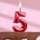 Candle in the cake on the skewer "Fine", the number "5", 5 cm, red